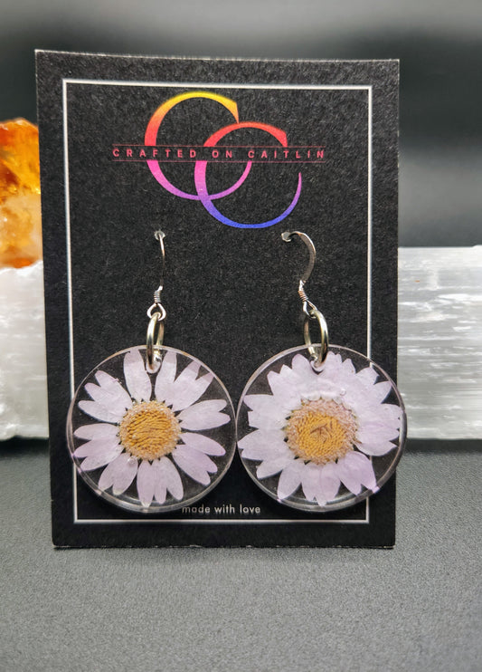 Light Purple Daisy Dangles