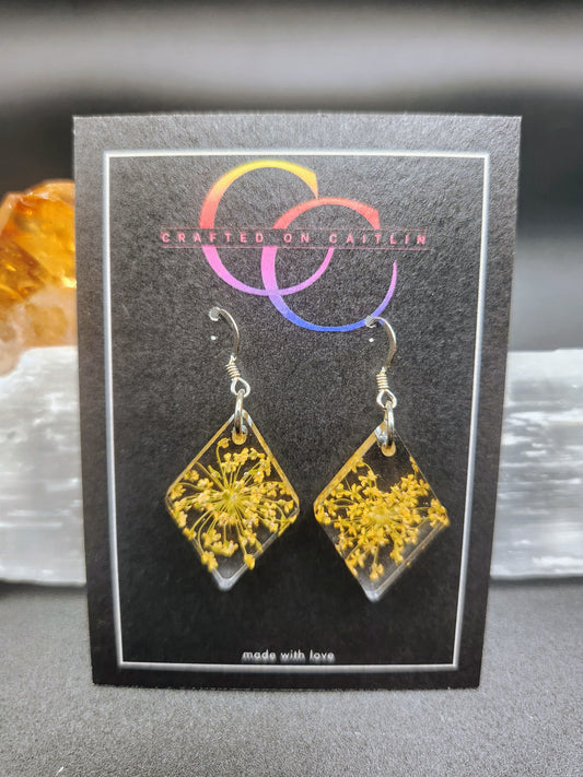 Orange Queen Anne's Lace Diamond Dangles