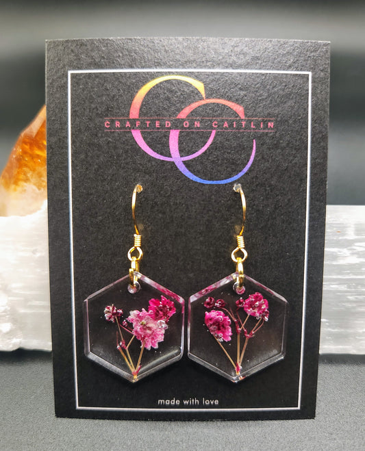 Baby's Breath Hex Dangles