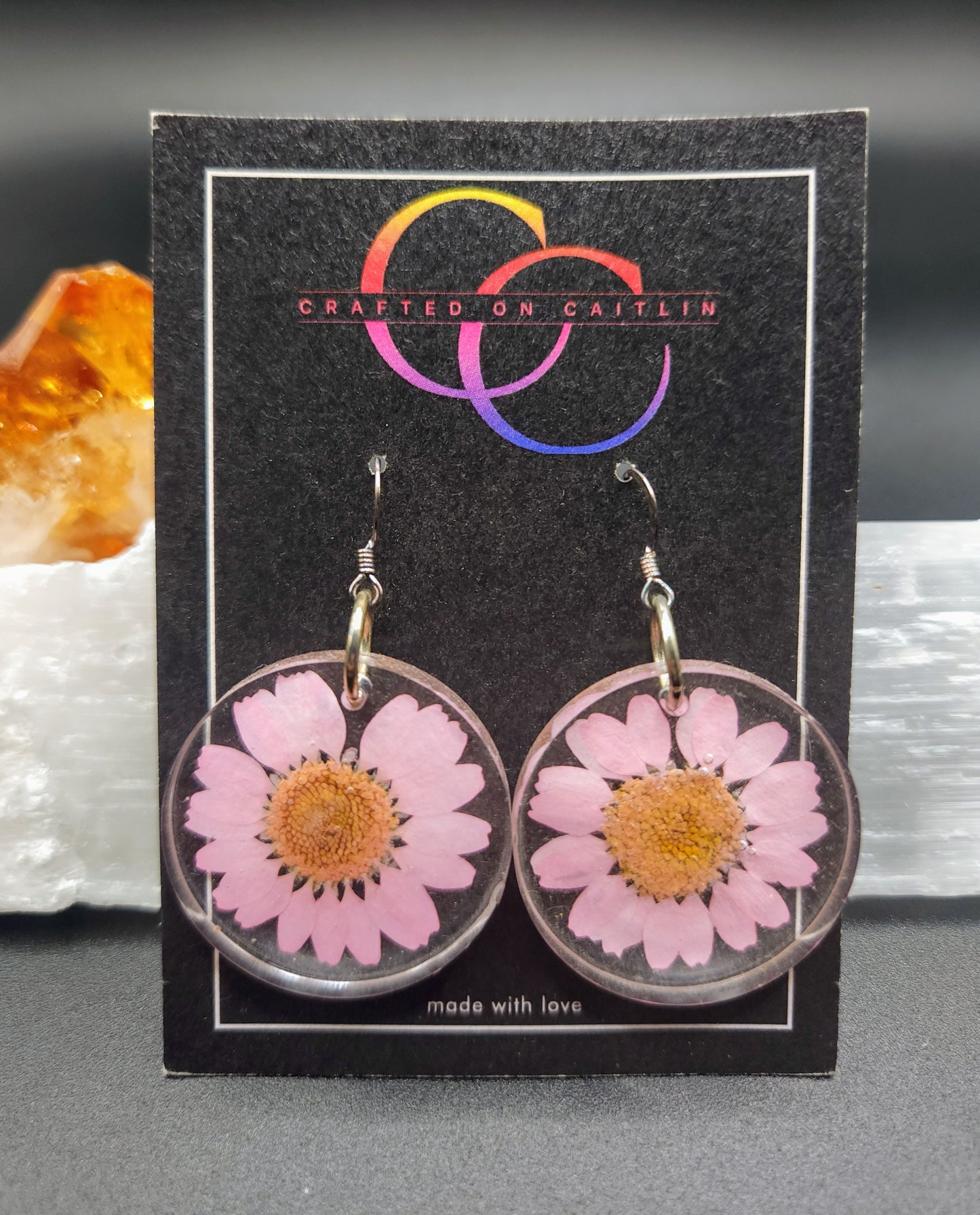 Pink Daisy Dangles