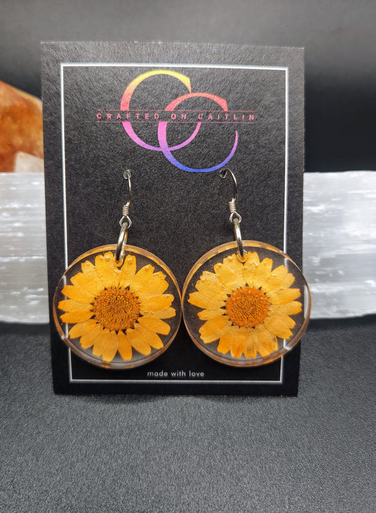 Orange Daisy Dangles
