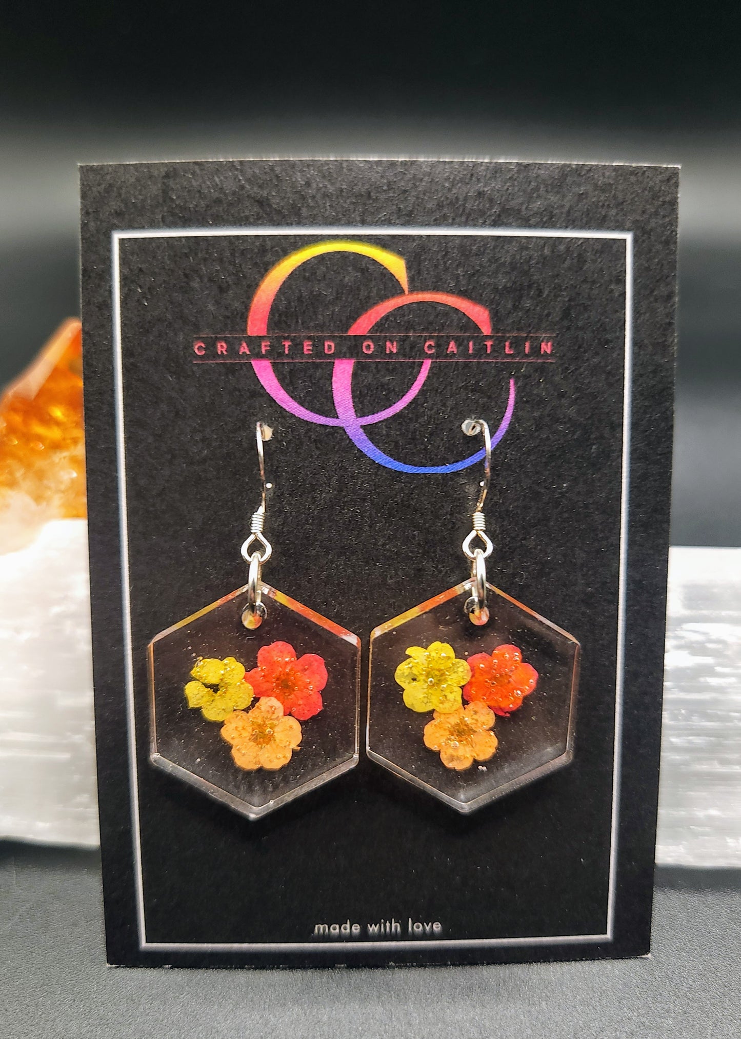 Sunset Narcissus Hex Dangles