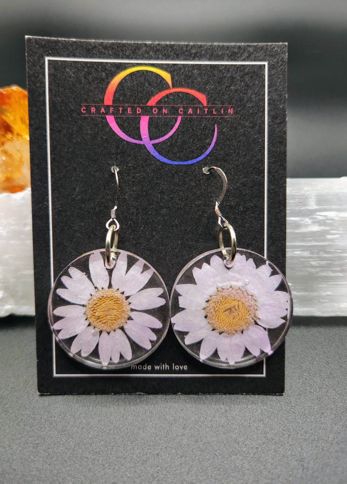 Light Purple Daisy Dangles