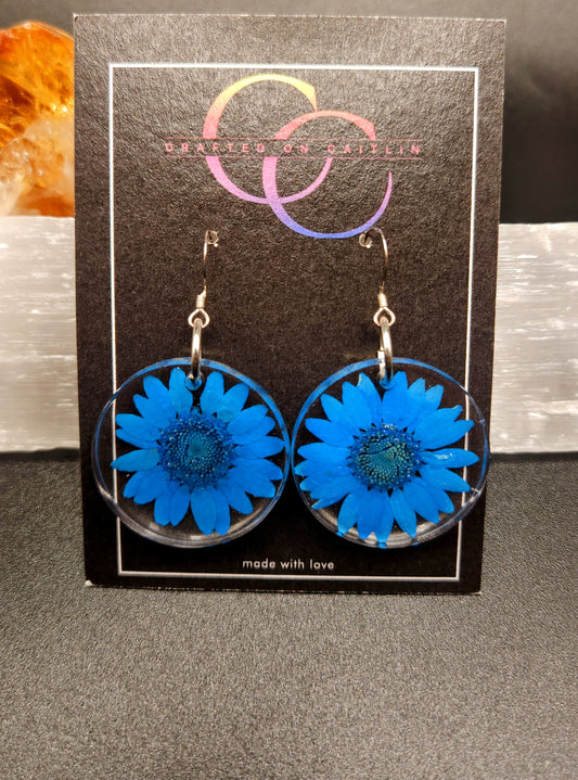 Blue Daisy Dangles