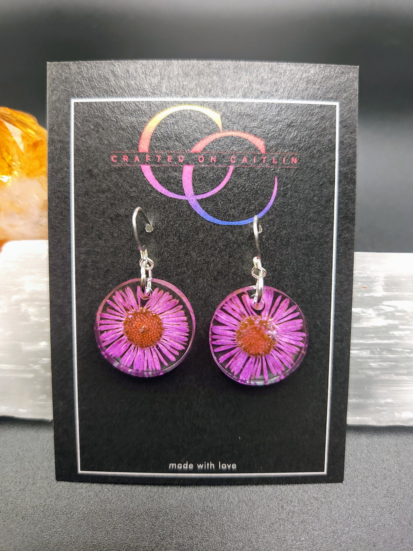Small Pink Daisy Dangles