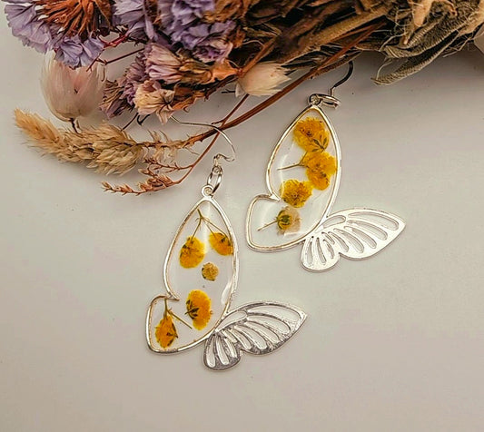 Baby's Breath Butterfly Dangles