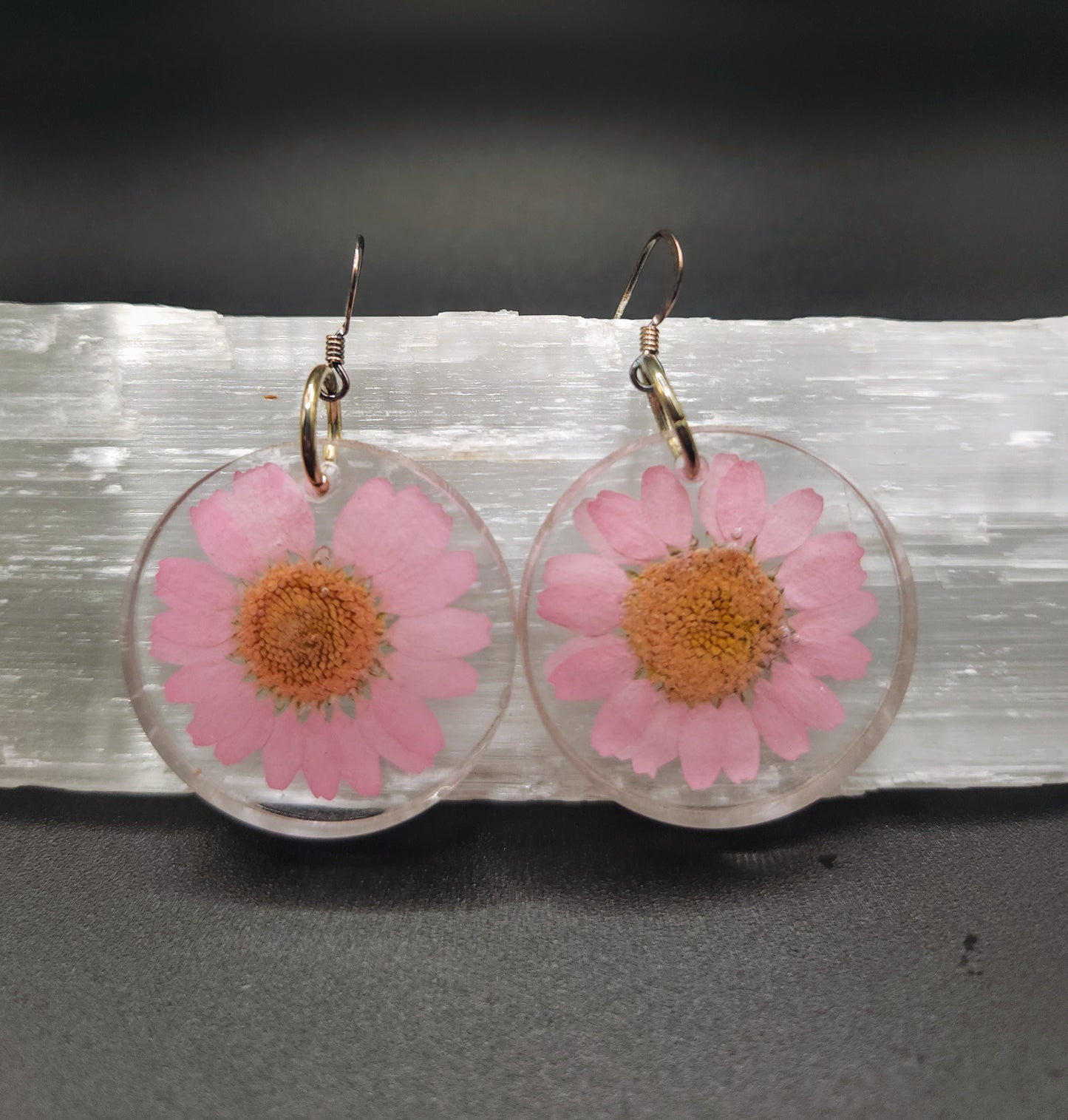 Pink Daisy Dangles
