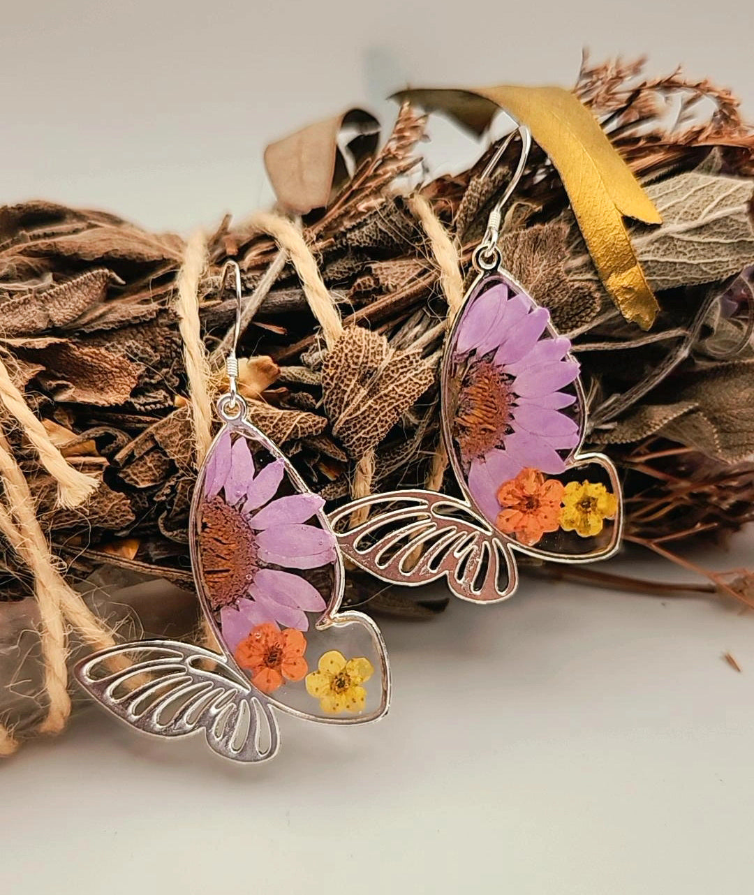 Daisy & Narcissus Butterfly Dangles
