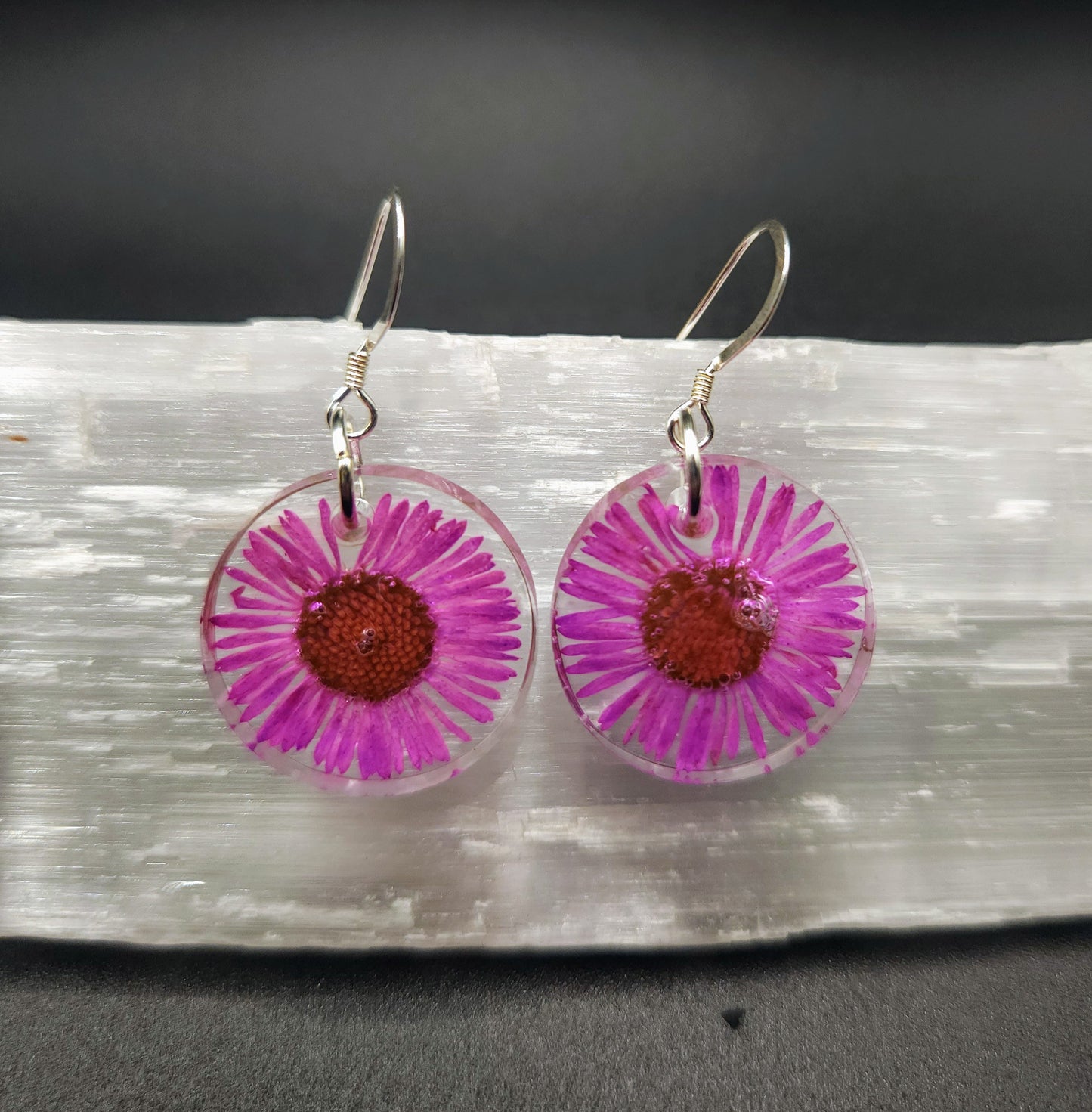 Small Pink Daisy Dangles