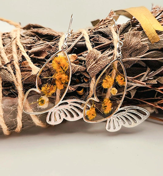 Baby's Breath Butterfly Dangles