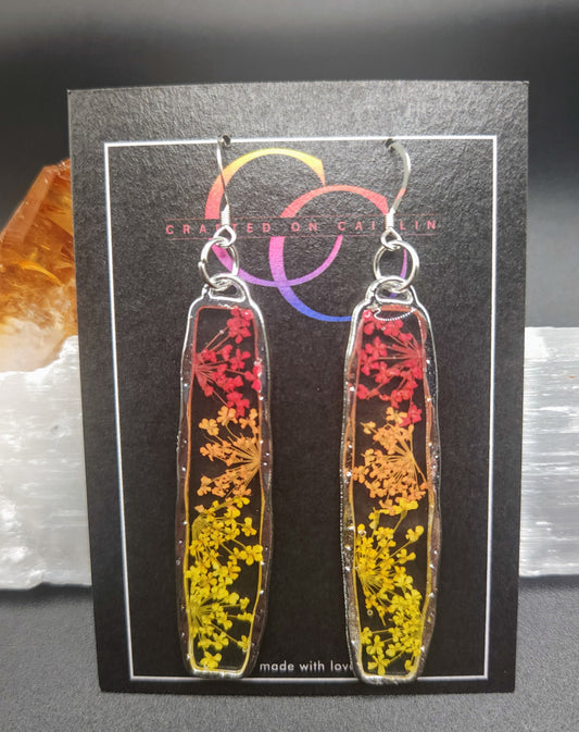 Sunshine Queen Anne's Lace Bezel Dangles