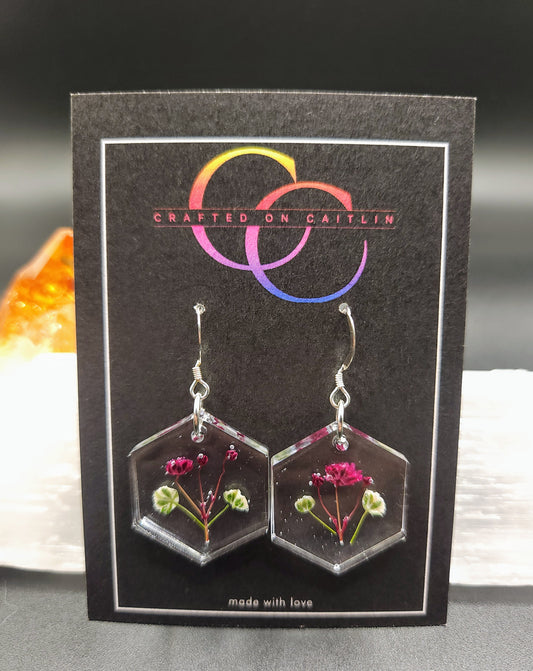 Baby's Breath Hex Dangles