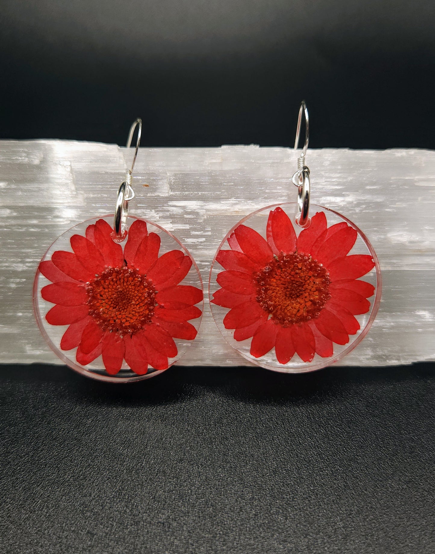 Red Daisy Dangles