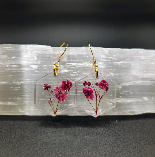 Baby's Breath Hex Dangles